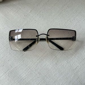 CHANEL Y2K Sunglasses CC Rhinestone 100% Authentic vintage Sunnies Square